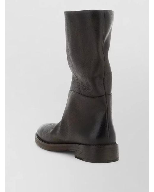Marsèll Black Soft Leather Knee Length Block Heel Boots