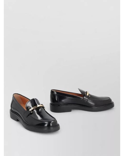 Tod's Multicolor Leather Loafers Metal Detail