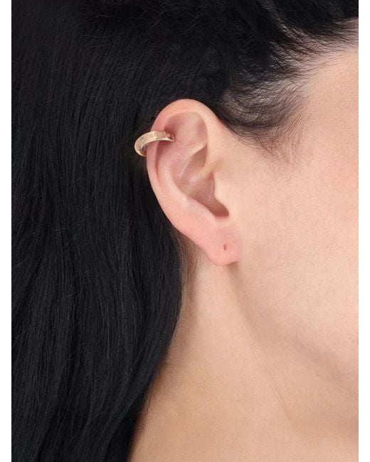 Maison Margiela Natural Lightweight Hoop Earrings Diamond Accent Design