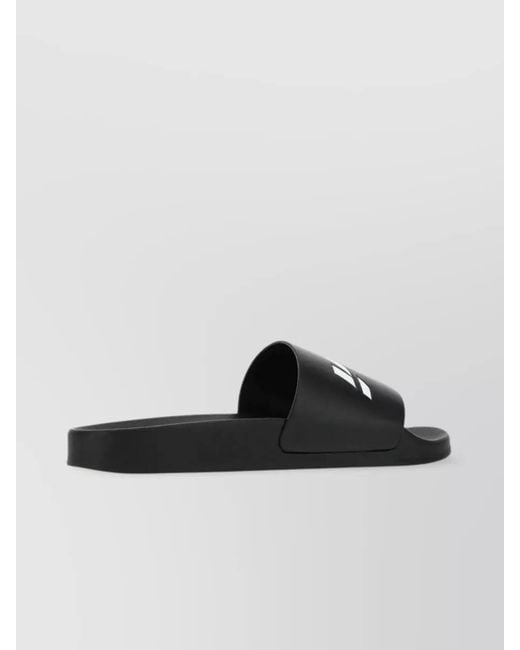 VTMNTS Black Rubber Logo-Print Slippers for men