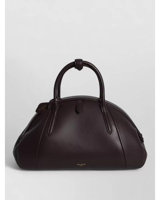 Alaïa Black Leather Top Handle Tote Bag