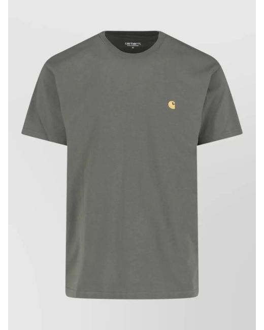 Carhartt Gray Crew Neck T-Shirt Short Sleeve Style for men