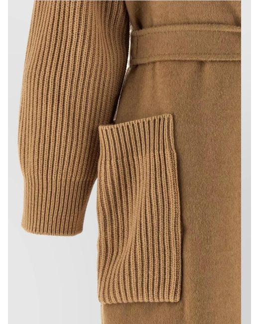 Max Mara Natural Camel Wool Single Breasted Coat