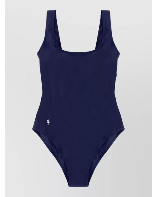 Polo Ralph Lauren Blue Martinique Scoop Neck One Piece Swimsuit