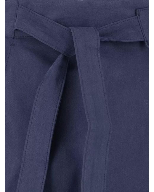 Paul Smith Blue Tapered Leg Trousers Elastic Waistband Belt Loops for men