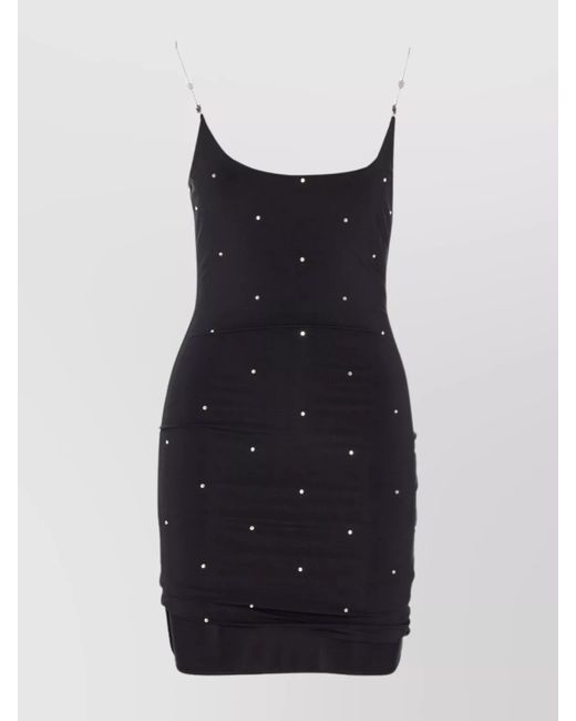 Amiri Black Crystal-Embellished Mini Dress