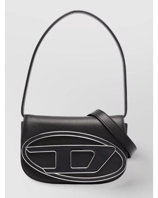 DIESEL Black 1Dr Leather Shoulder Bag