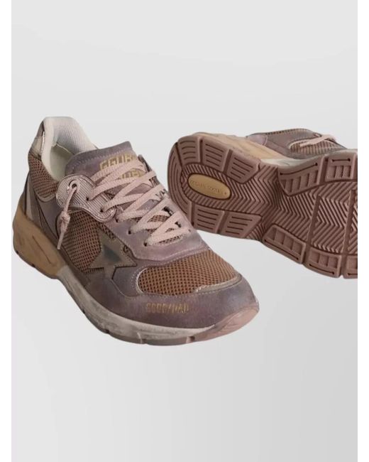 Golden Goose Deluxe Brand Brown Running Dad Sneakers Suede Mesh Panels