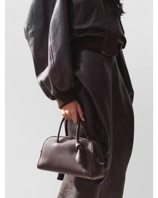 Jacquemus Brown Tote Bag Structured Shape Knotted Handle Strap