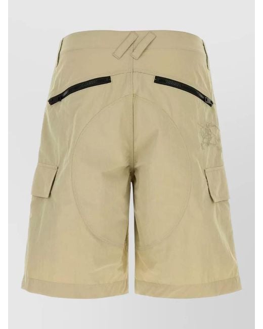 Burberry Natural Nylon Bermuda Shorts Belt Loops Zip Detail for men