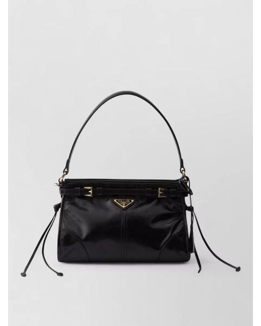 Prada Black Bonnie Small Leather Shoulder Bag Hobo