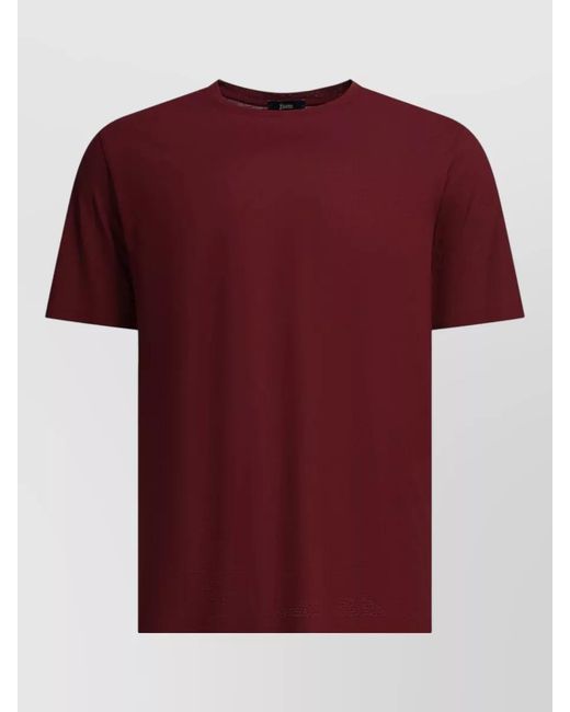 Herno Red Short Sleeve Crew Neck Plain T-Shirt for men