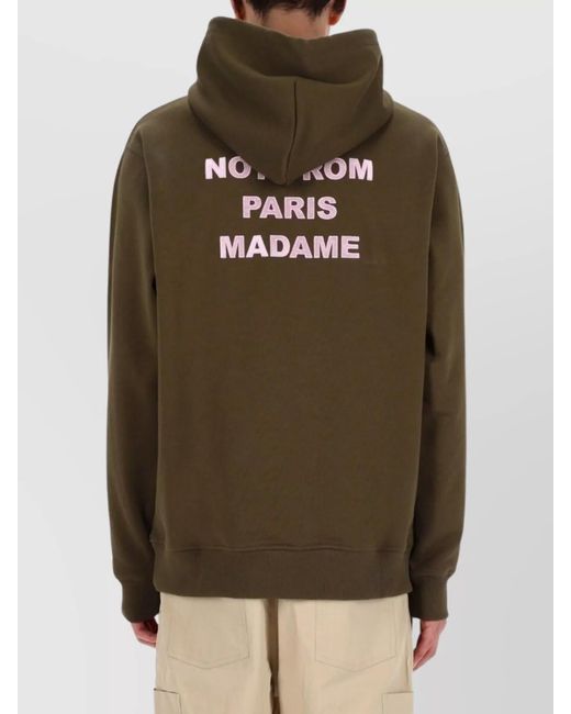 Drole de Monsieur Green Cotton Relaxed-Fit Hoodie for men