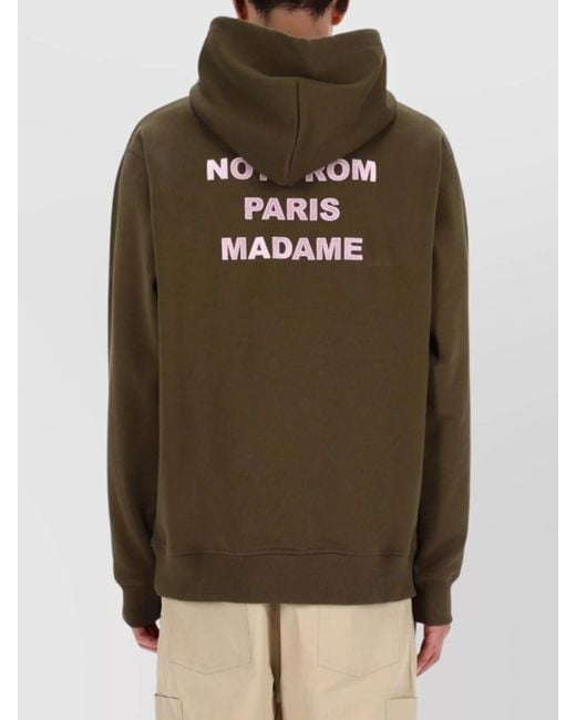 Drole de Monsieur Green Cotton Relaxed-Fit Hoodie for men