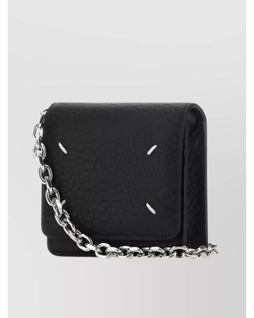Maison Margiela Black Leather Chain Wallet