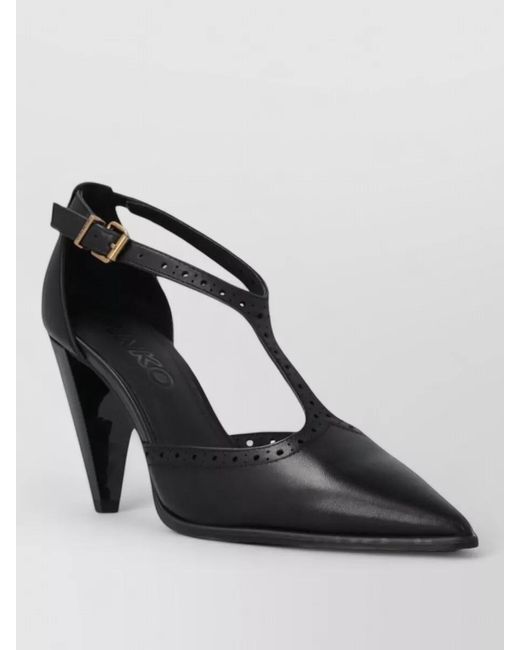 Pinko Black Pumps Lace Pointed Toe Stiletto Cut Out