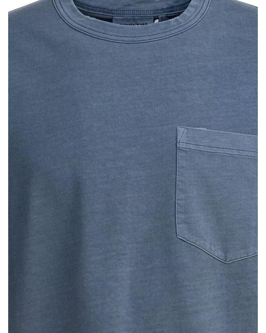 Carhartt Blue Organic Cotton Short-Sleeve Torion Pocket T-Shirt for men