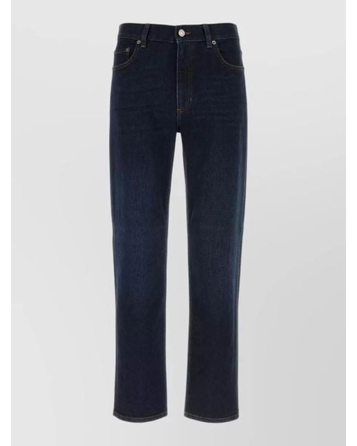 Zegna Blue Stretch Denim Jeans Five Pocket Design for men