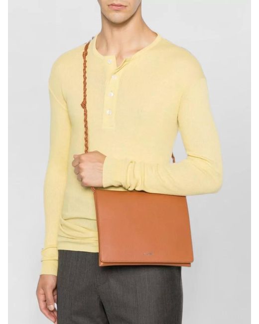 Jil Sander White Leather Crossbody Bag for men
