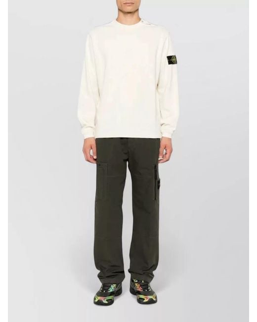 Stone Island Natural Crew Neck Sweater Long Sleeves Regular Fit for men