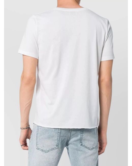Saint Laurent White Logo Cotton Crewneck Short Sleeve T-Shirt for men