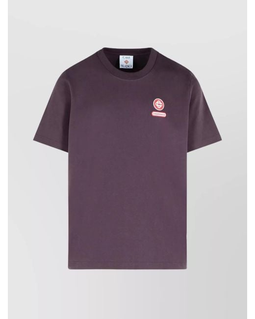 Casablanca Purple Plum Cotton T-Shirt Crew Neck for men