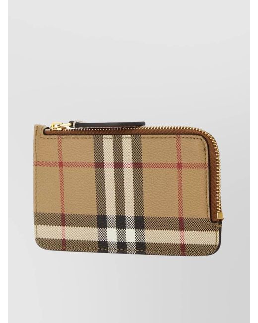 Burberry Natural Vintage Check Printed Canvas Zip Wallet