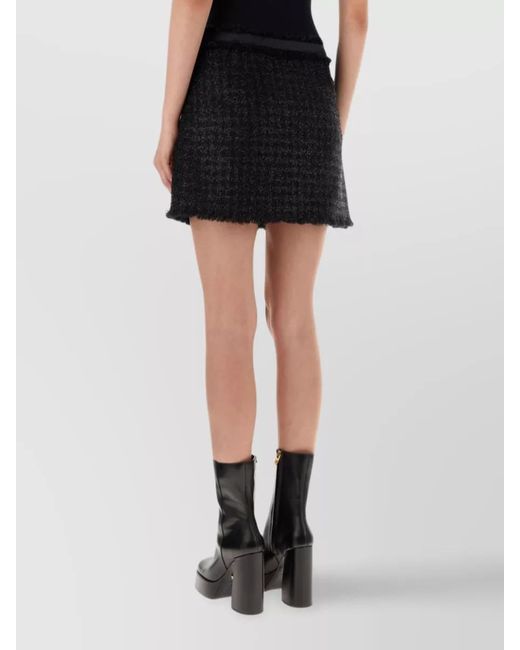 Versace Black Vichy Tweed Wrap Mini Skirt