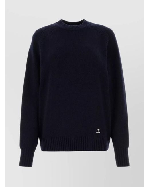 Chloé Blue Oversize Cashmere Blend Sweater With Metal Detail