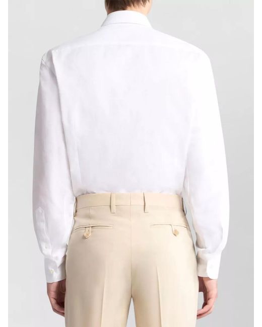 Etro White Cotton Paisley Shirt for men