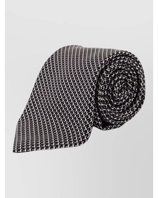 Tom Ford White Micro Pattern Silk Tie Straight Shape for men