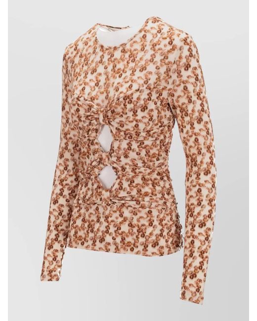 Isabel Marant White Gladice Stretch Top Knotted Cut Out Ruched