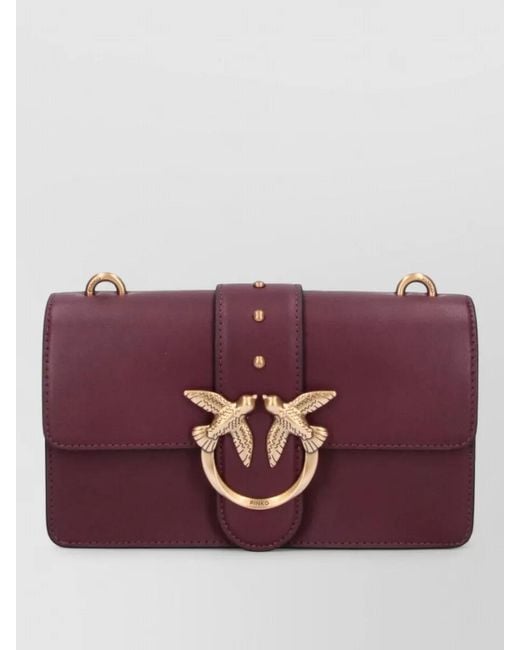 Pinko Purple Love Bag Leather Clutch Bag