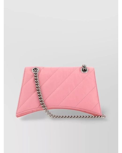 Balenciaga Pink Crush Small Leather Shoulder Bag
