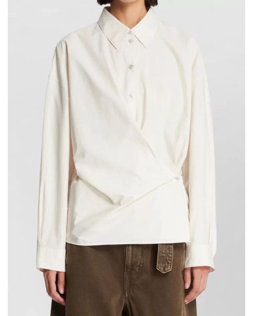 Lemaire Multicolor Asymmetric Long Sleeve Cotton Silk Shirt
