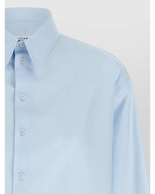 MM6 by Maison Margiela Blue Cotton Poplin Shirt