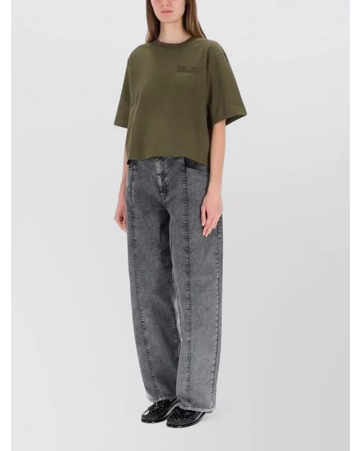 Baum und Pferdgarten Green Jiana Crew Neck Cropped Short Sleeve Top