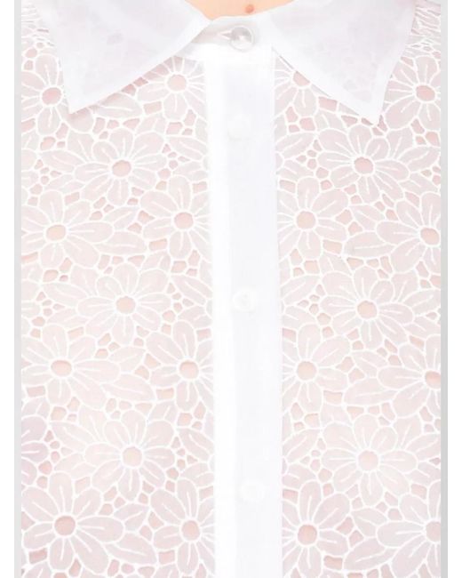 P.A.R.O.S.H. White Silk Long-Sleeve Shirt
