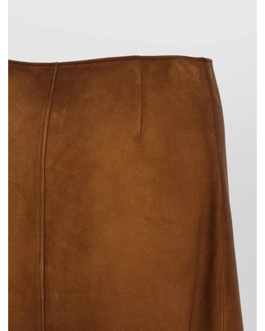 Miu Miu Brown High Waist Suede Panel Mini Skirt