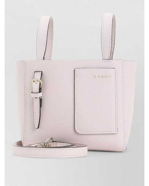 Valextra Pink Mini Calf Leather Shoulder Bag