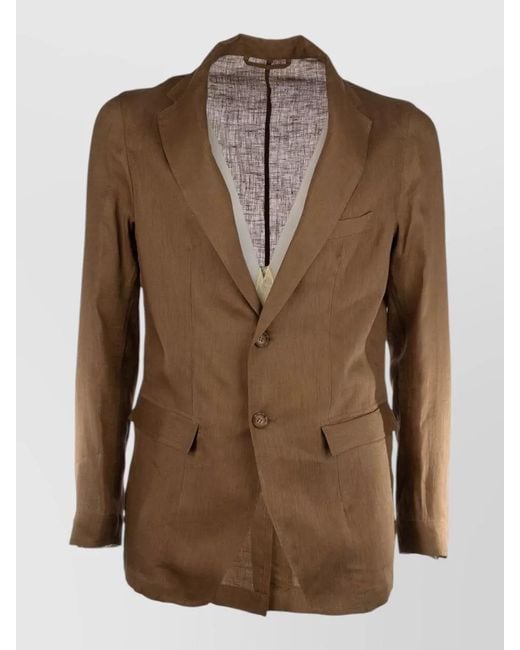 Tintoria Mattei 954 Brown Jacket And Vest Single Breasted Notch Lapel for men