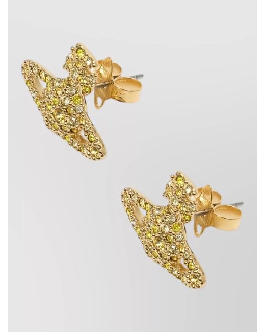 Vivienne Westwood Metallic Grace Stud Earrings Metal Brass Embellished