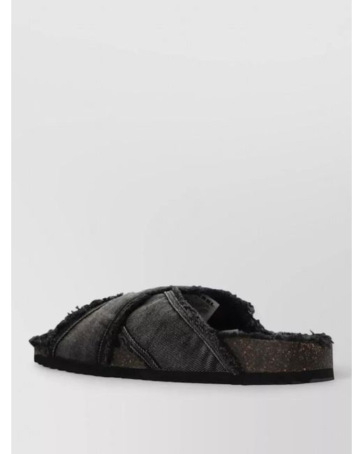 DIESEL Black Cotton Sandals for men