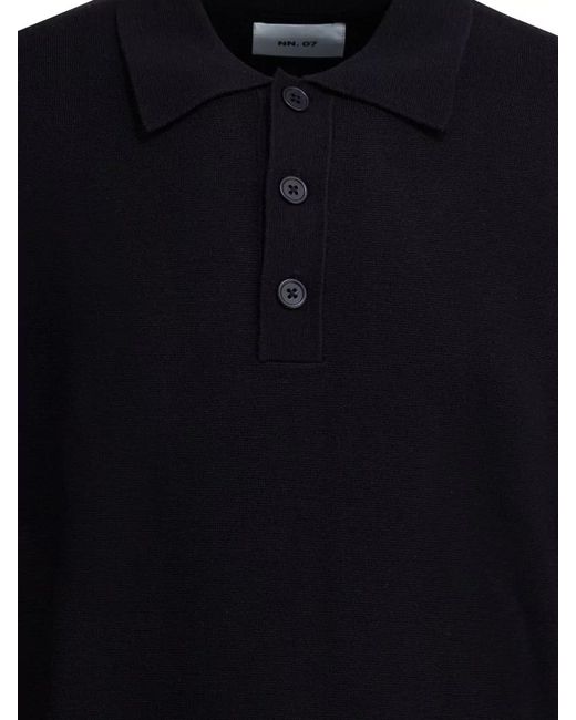 NN07 Blue Wool Polo Sweater for men
