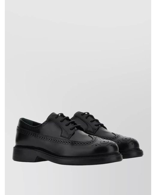 Hogan Black H704 Brushed Leather Derby Brogues for men