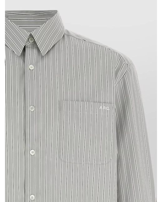 A.P.C. Gray Cotton Malo Shirt for men