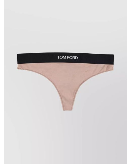 Tom Ford Black Logo-Waistband Thong