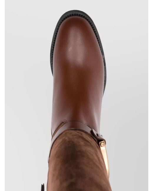 Roberto Festa Brown Leather Ankle Boots Buckle Detail