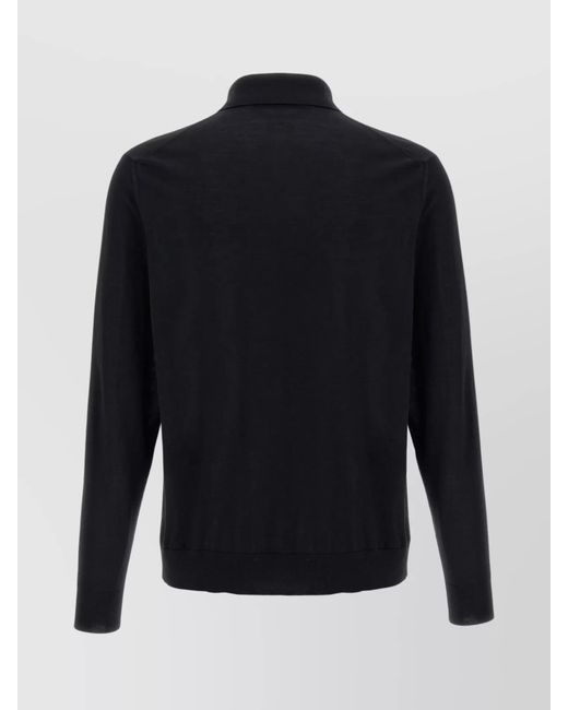 Kiton Blue Wool Polo Shirt for men