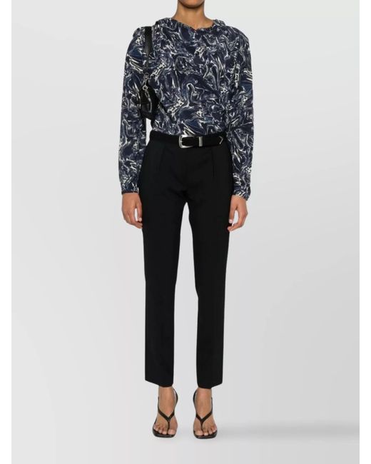 Isabel Marant Black Slim-Cut High-Waisted Cropped Trousers